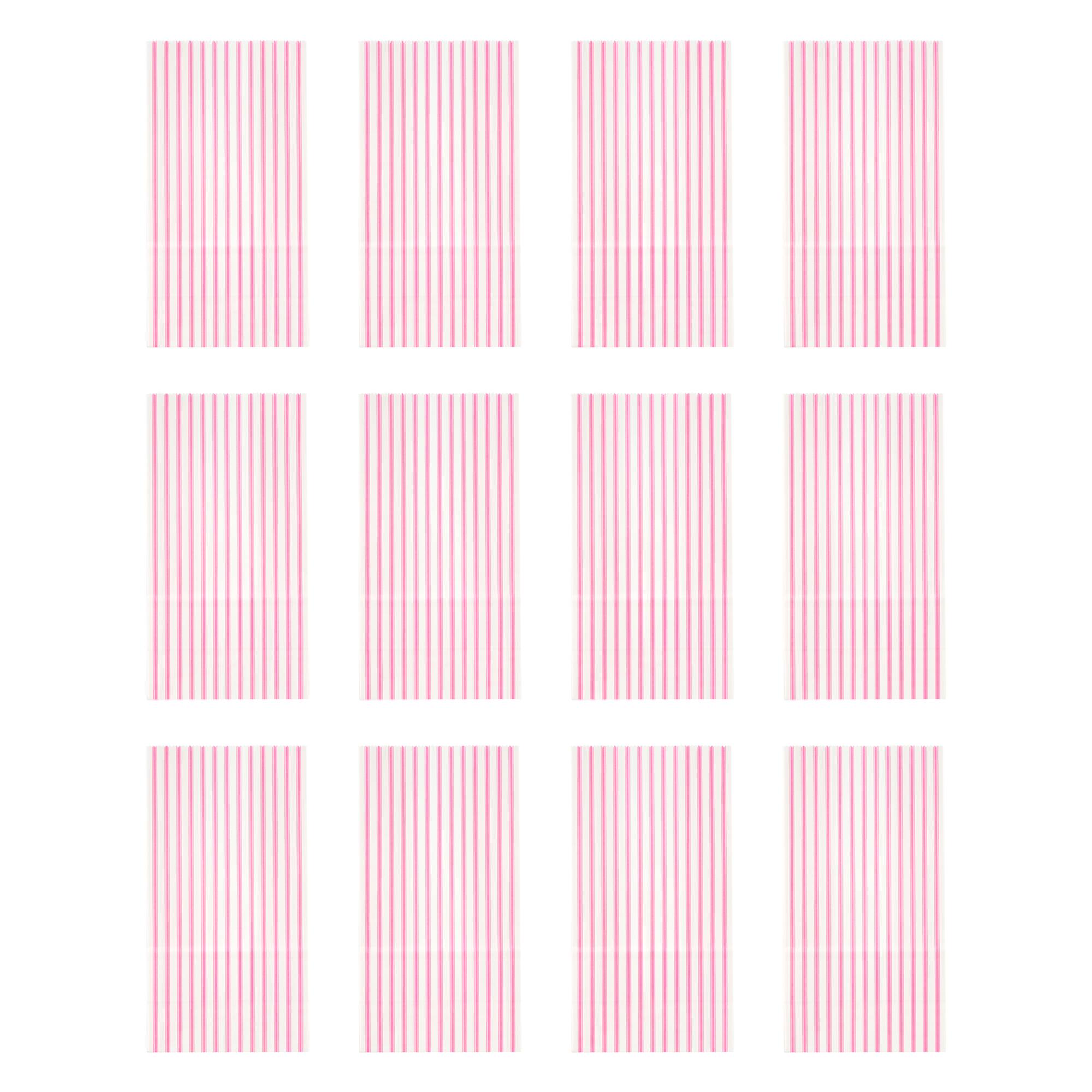Pink Stripes Favor Bags, 12ct. by Celebrate It™